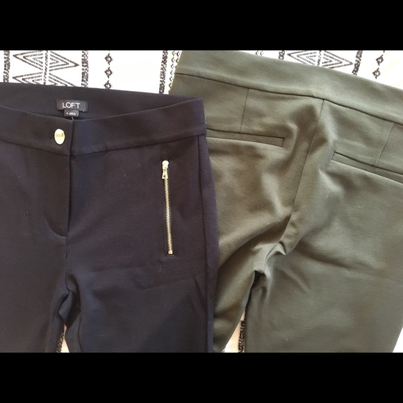 NWT Loft Olive Green & Black dress leggings - Picture 1 of 8